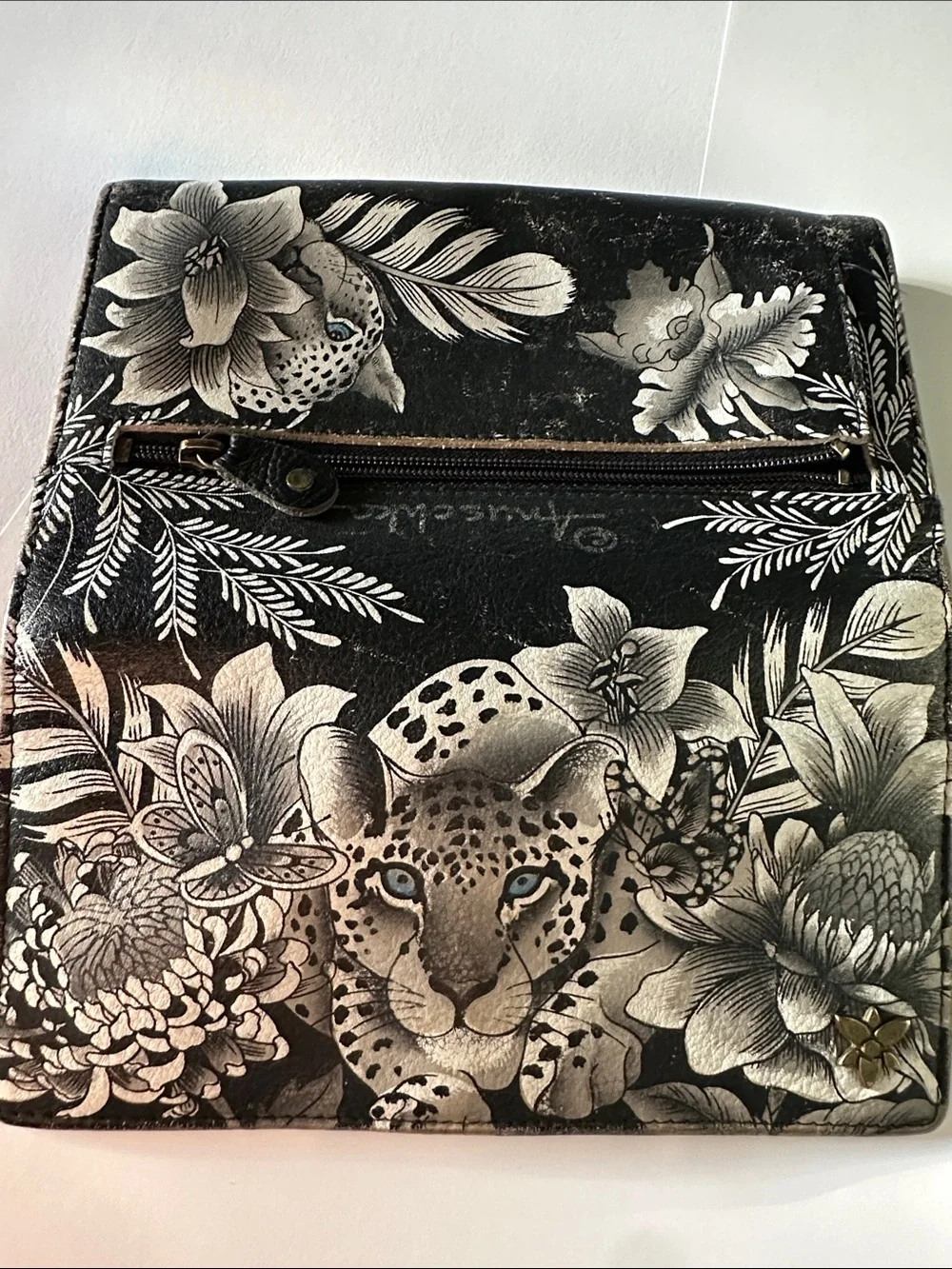 Anuschka Leather Hand Painted Wallet RFID